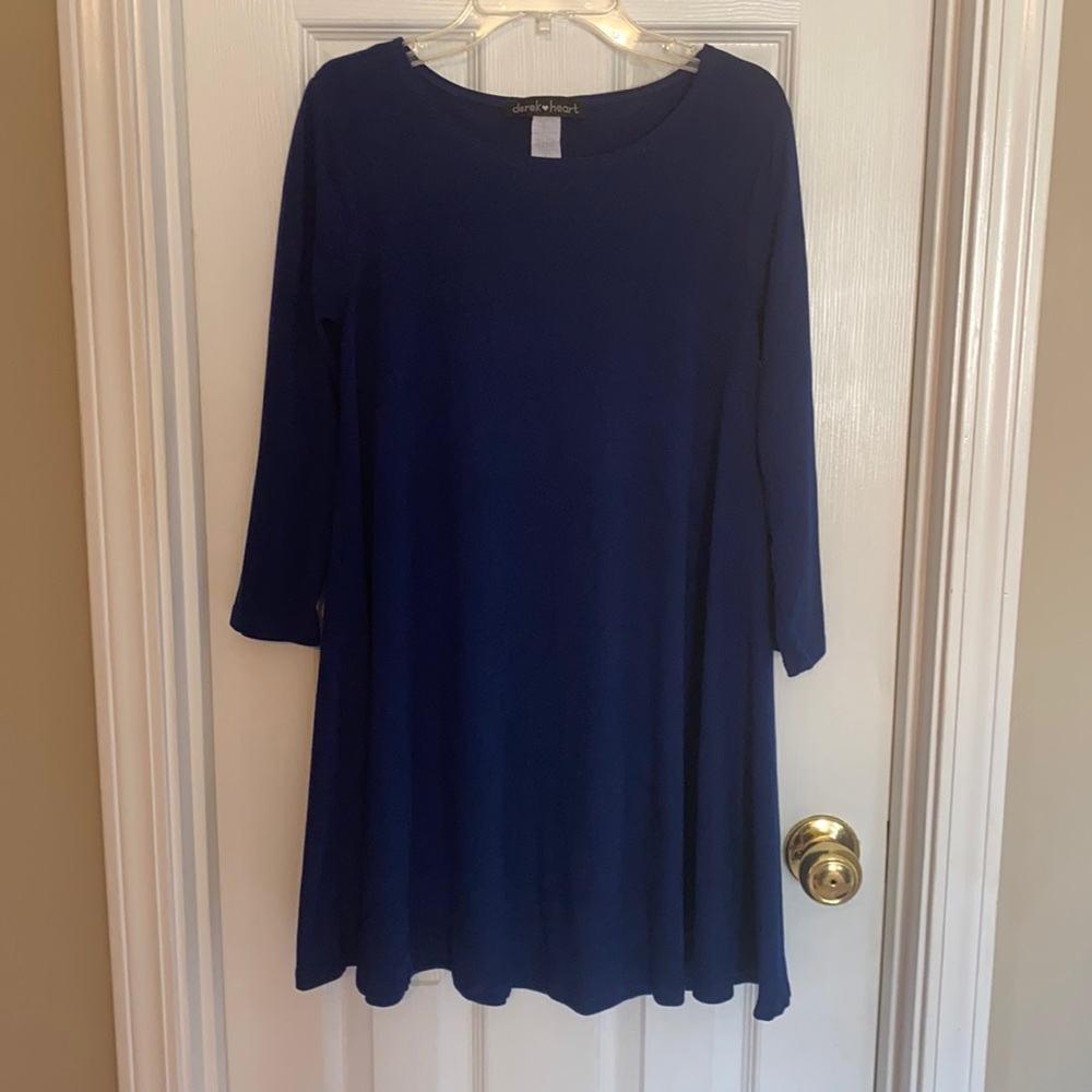 Derek Heart women’s 3/4 length sleeve blue dress Size Small